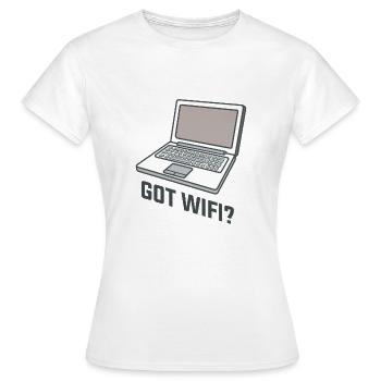 Got WIFI Laptop - Women's T-Shirt - white - Front - AI Model Female 172 dark (172cm)