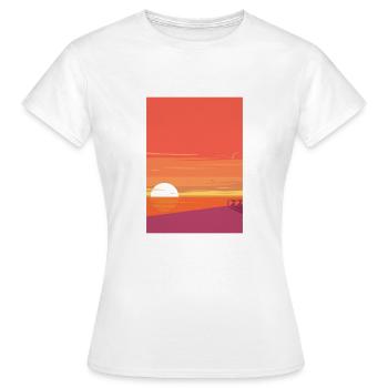 Sonnenuntergang am Meer - Frauen T-Shirt - Weiß - Vorne - AI Model Female 172 dark (172cm)