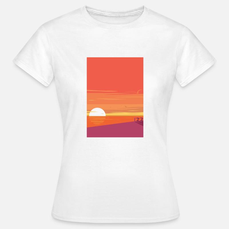 Tramonto in mare - Maglietta da donna - bianco