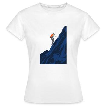 Alpiniste sur la montagne - T-shirt Femme - blanc - Devant - AI Model Female 172 dark (172cm)