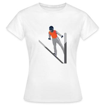 Skispringer - Frauen T-Shirt - Weiß - Vorne - AI Model Female 172 dark (172cm)