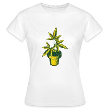 Cannabis Hemp Plant - Women's T-Shirt - white - Front - AI Model Female 172 dark (172cm)