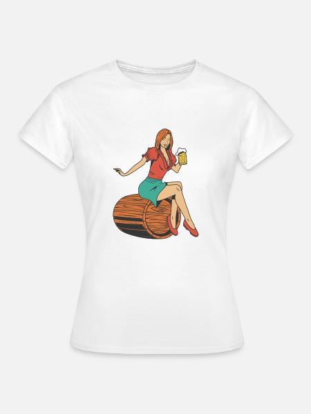 Frau Bierfass - Frauen T-Shirt - Weiß