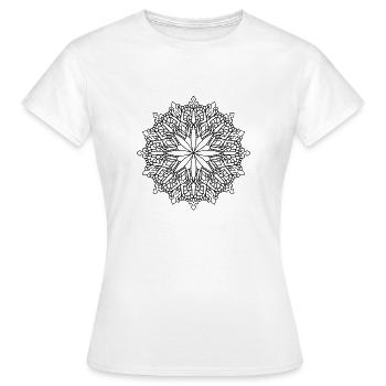 Blumen Mandala - Frauen T-Shirt - Weiß - Vorne - AI Model Female 172 dark (172cm)