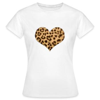 Leo Herz - Frauen T-Shirt - Weiß - Vorne - AI Model Female 172 dark (172cm)