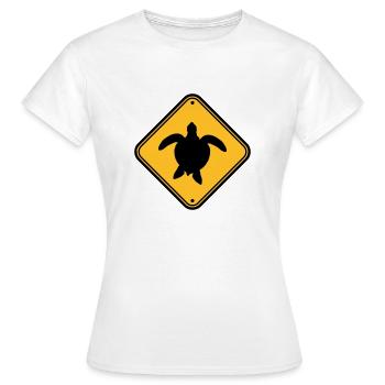 Attention zone d'avertissement Attention Attention aux déchets - T-shirt Femme - blanc - Devant - AI Model Female 172 dark (172cm)