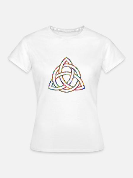 Keltischer Knoten, buntes muster - Frauen T-Shirt - Weiß