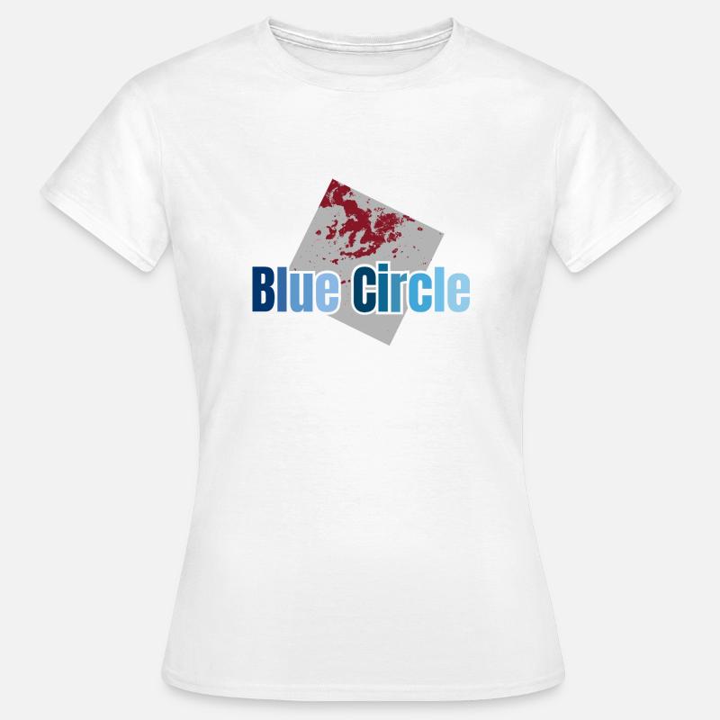 Grey Square Blue Circle - Women's T-Shirt - white