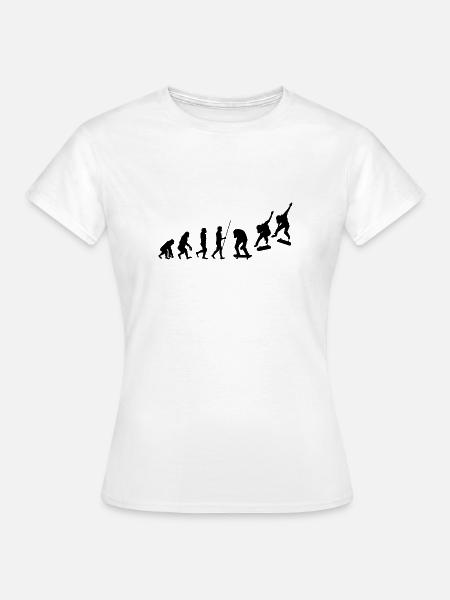 Skater evolution - Frauen T-Shirt - Weiß
