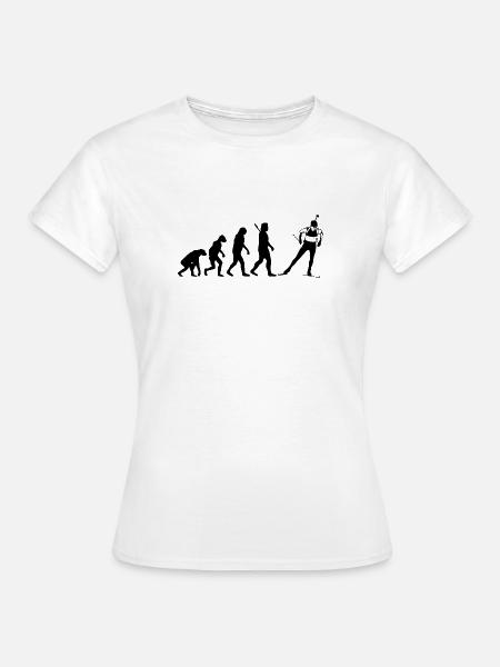 Evolution Biathlon - Frauen T-Shirt - Weiß