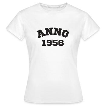 Anno 1956 Geburtstag Geburtsjahr - Frauen T-Shirt - Weiß - Vorne - AI Model Female 172 dark (172cm)