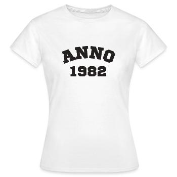 Anno 1982 Geburtstag Geburtsjahr - Frauen T-Shirt - Weiß - Vorne - AI Model Female 172 dark (172cm)
