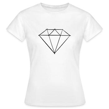 Edelstein Symbol Zeichnung - Frauen T-Shirt - Weiß - Vorne - AI Model Female 172 dark (172cm)