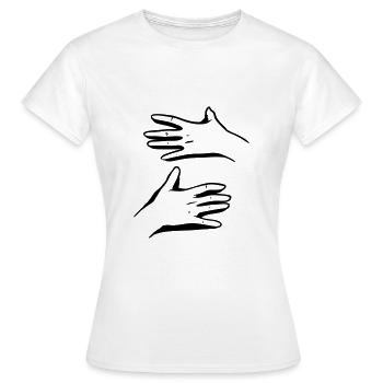 hug - Women's T-Shirt - white - Front - AI Model Female 172 dark (172cm)