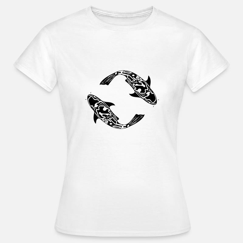 Two Koi Carp Fish Vector - Women's T-Shirt - white