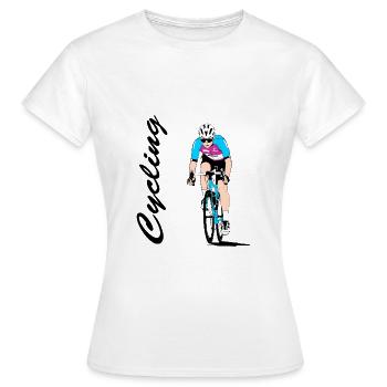 Cyclisme - Cyclistes sur route - Courses cyclistes - T-shirt Femme - blanc - Devant - AI Model Female 172 dark (172cm)