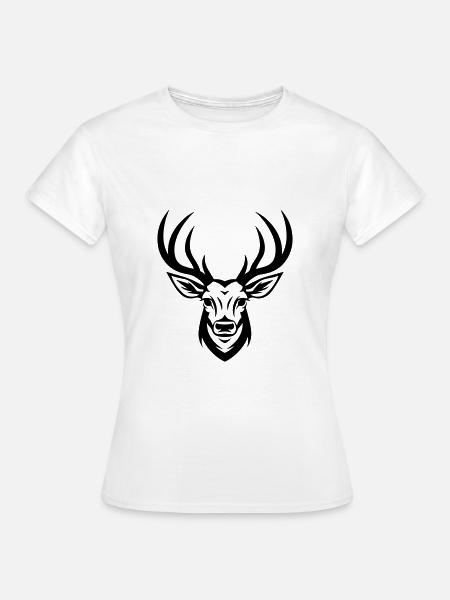 Hirsch Kopf - Frauen T-Shirt - Weiß