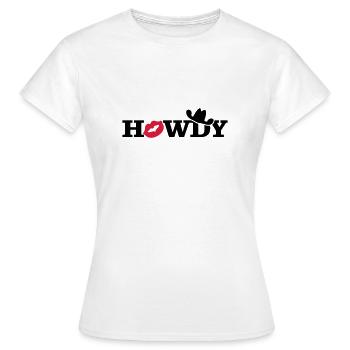 howdy (a, 2c) - Women's T-Shirt - white - Front - AI Model Female 172 dark (172cm)