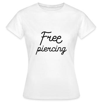 Free piercing - Women's T-Shirt - white - Front - AI Model Female 172 dark (172cm)