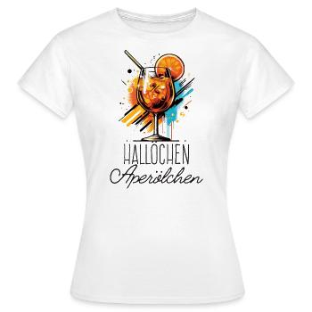 Hallöchen Aperölchen Cocktail Sommerparty Shirt - Frauen T-Shirt - Weiß - Vorne - AI Model Female 172 dark (172cm)