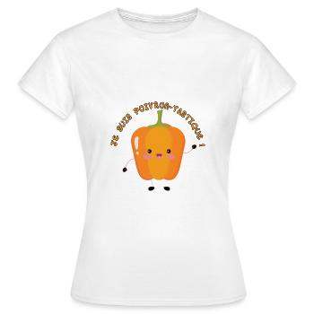 Je suis poivron tastique - T-shirt Femme - blanc - Devant - AI Model Female 172 dark (172cm)