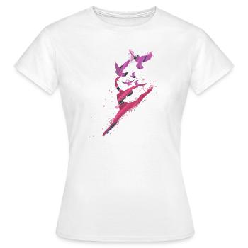 tanz,tänzerin,pink,graffiti,leichtigkeit, vögel - Frauen T-Shirt - Weiß - Vorne - AI Model Female 172 dark (172cm)