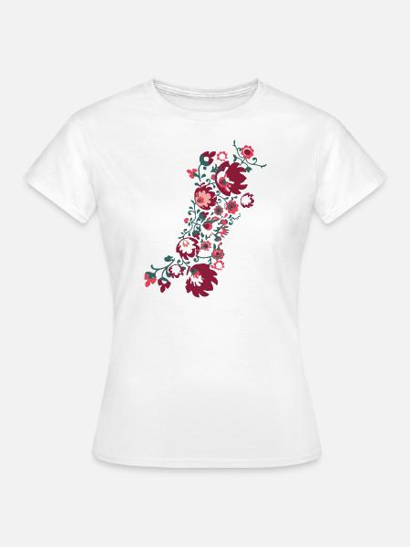 ornamente,blumen,rot,blume,ranke,floral - Frauen T-Shirt - Weiß