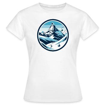 Matterhorn Zermatt Winter Ski fahren Fun cool - Frauen T-Shirt - Weiß - Vorne - AI Model Female 172 dark (172cm)
