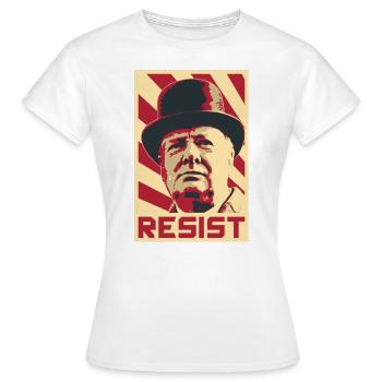 Winston Churchill Rétro propagande - T-shirt Femme - blanc - Devant - AI Model Female 172 dark (172cm)