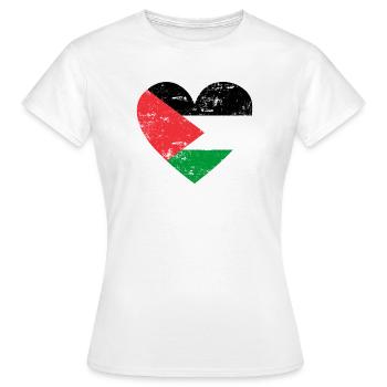 Drapeau de la Palestine coeur - T-shirt Femme - blanc - Devant - AI Model Female 172 dark (172cm)