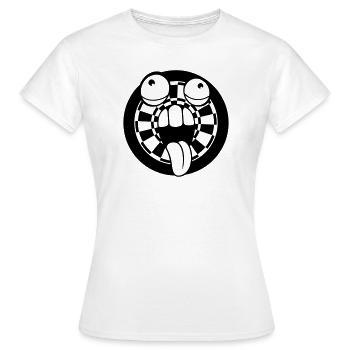 sport darts spielen verein pfeil zielscheibe verru - Frauen T-Shirt - Weiß - Vorne - AI Model Female 172 dark (172cm)