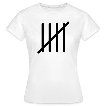 Prison 5 - Liste-barres - T-shirt Femme - blanc - Devant - AI Model Female 172 dark (172cm)