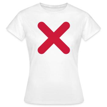 X Croix Croix Cocher Stop Attention Symbole Forme - T-shirt Femme - blanc - Devant - AI Model Female 172 dark (172cm)