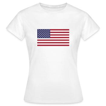 Drapeau américain des États-Unis - T-shirt Femme - blanc - Devant - AI Model Female 172 dark (172cm)