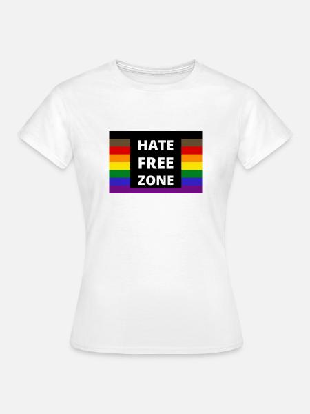 HASS FREIE ZONE | Queer - Frauen T-Shirt - Weiß