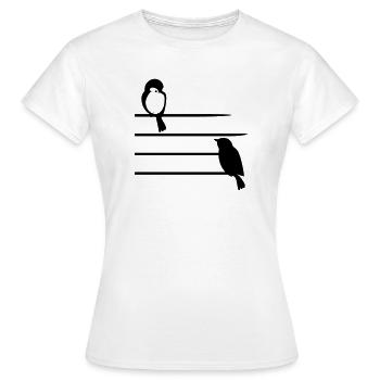 Moineaux - T-shirt Femme - blanc - Devant - AI Model Female 172 dark (172cm)