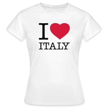 I LOVE ITALY Italien - T-shirt Femme - blanc - Devant - AI Model Female 172 dark (172cm)