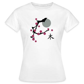 The Cherry blossom - Women's T-Shirt - white - Front - AI Model Female 172 dark (172cm)