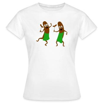 würstchen speise grillen - Frauen T-Shirt - Weiß - Vorne - AI Model Female 172 dark (172cm)
