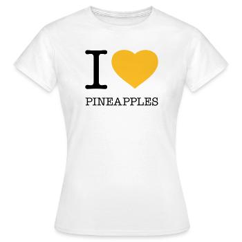 J’AIME LES ANANAS Ananas - T-shirt Femme - blanc - Devant - AI Model Female 172 dark (172cm)