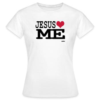 jesus loves me - Frauen T-Shirt - Weiß - Vorne - AI Model Female 172 dark (172cm)