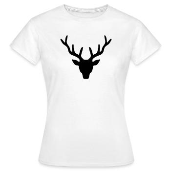 Hirschgeweih - Frauen T-Shirt - Weiß - Vorne - AI Model Female 172 dark (172cm)