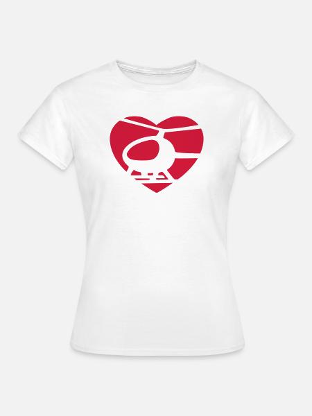 Helicopter heart - Frauen T-Shirt - Weiß