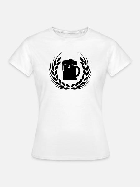 Bier Ähre Kranz - Frauen T-Shirt - Weiß
