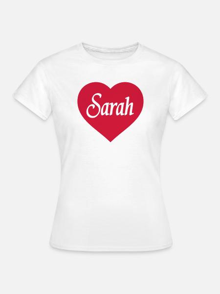 Herz "Sarah" - Frauen T-Shirt - Weiß