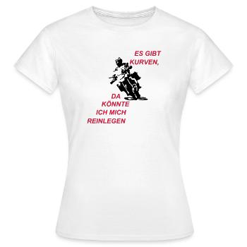 Es gibt Kurven - Frauen T-Shirt - Weiß - Vorne - AI Model Female 172 dark (172cm)