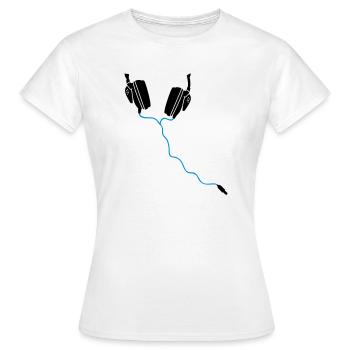 headphones headphones DJ - Women's T-Shirt - white - Front - AI Model Female 172 dark (172cm)