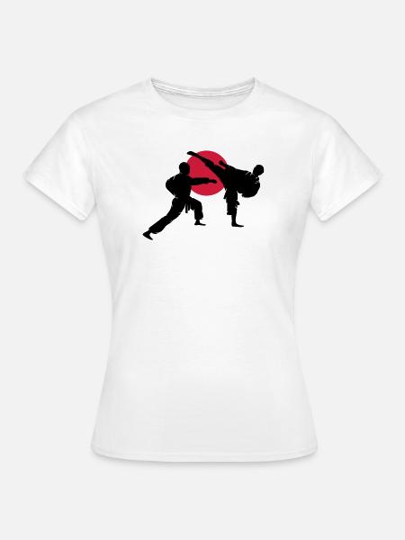 zwei Karatekämpfer - Frauen T-Shirt - Weiß