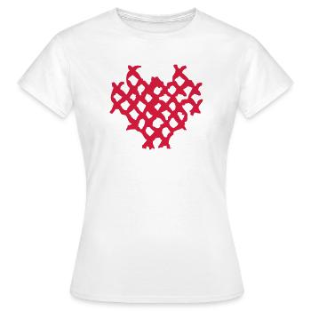 Waffel Herz - Frauen T-Shirt - Weiß - Vorne - AI Model Female 172 dark (172cm)