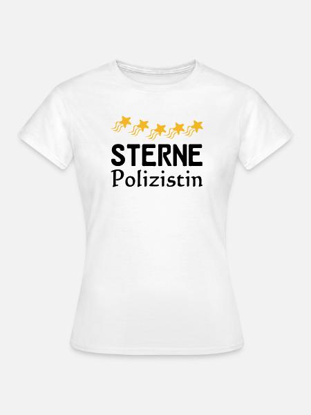 Sterne Polizistin Geschenk - Frauen T-Shirt - Weiß